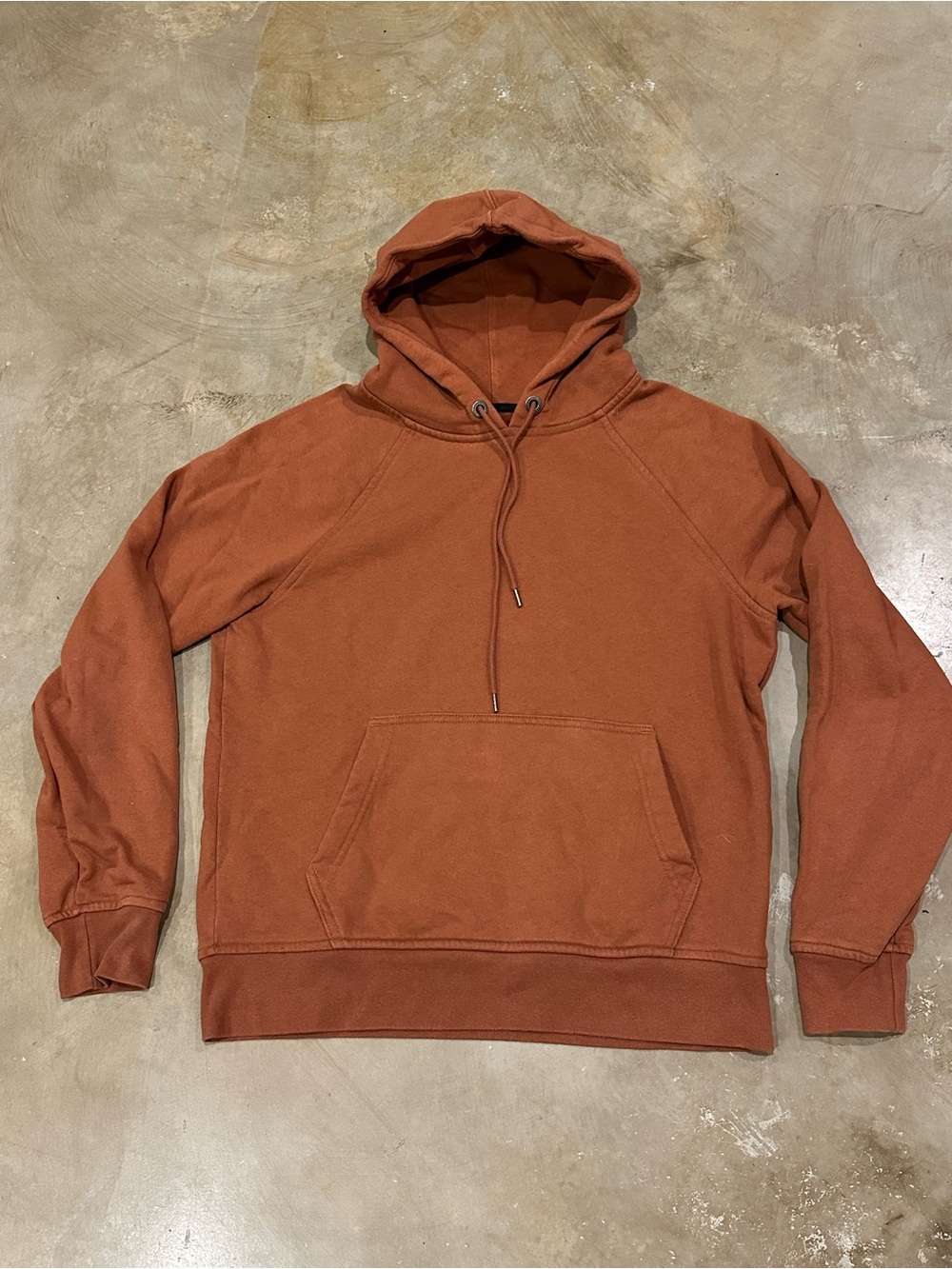 Men's Flint and Finder ‘10 Year Hoodie’. Rust Pullover Hoodie with Front Pocket